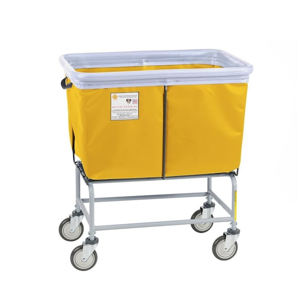 Antimicrobial Elevated Basket Truck, Vinyl, Bumper, 6 Bushel, Yellow